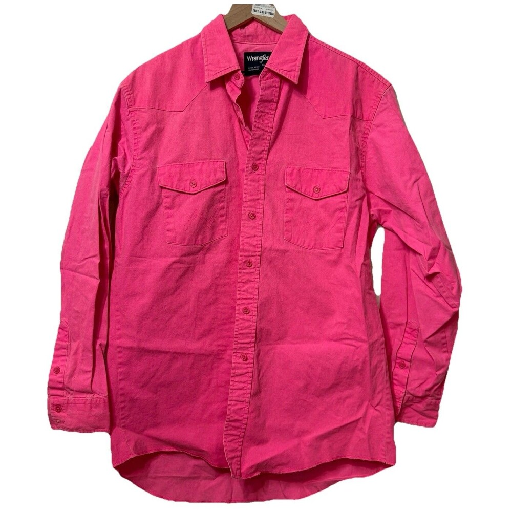 Vtg Wrangler Brushpopper 16.5-34 X-Long Tails Hot Pink 90s Western Rodeo Cowboy